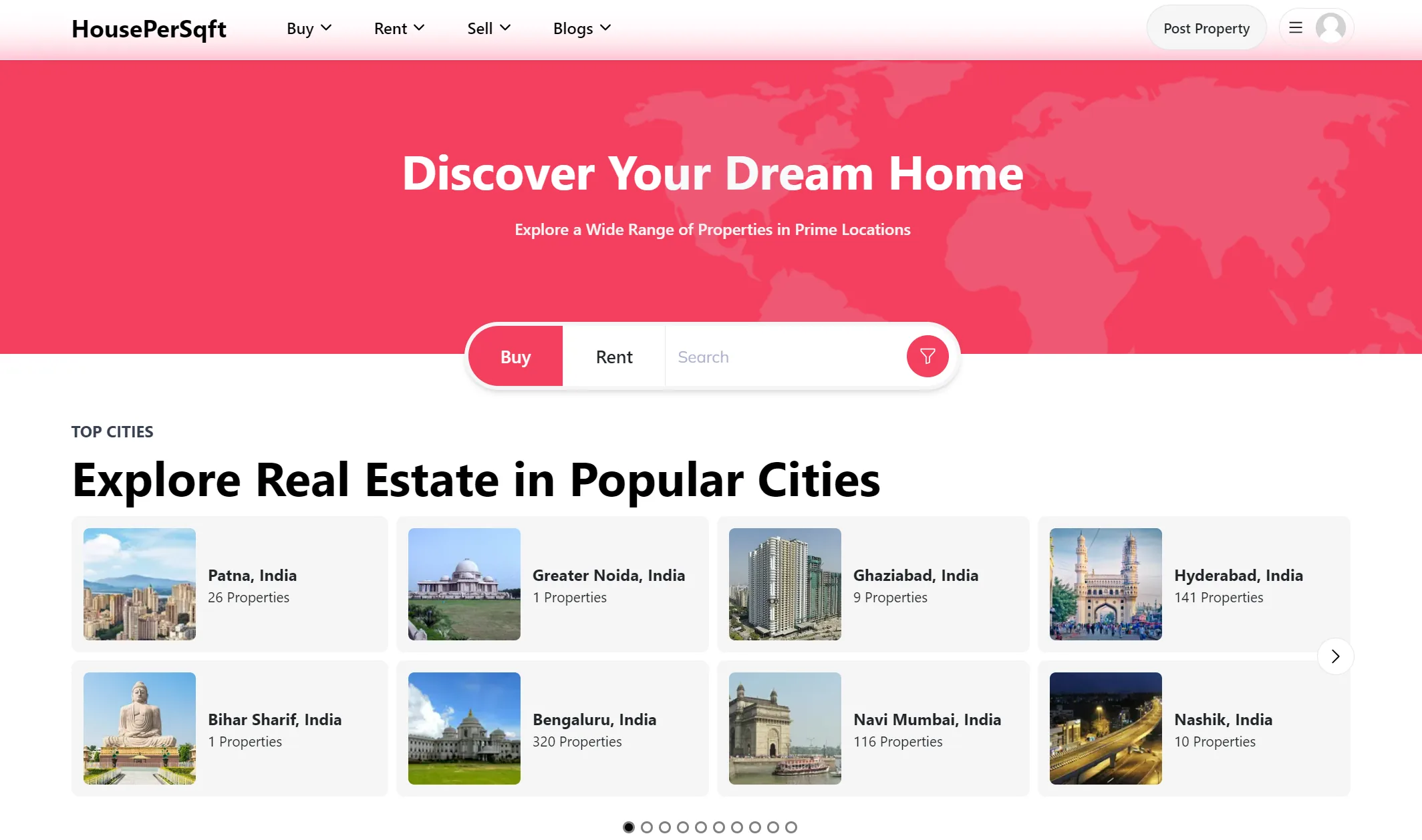 HousePerSqft: Real Estate, reimagined. — product screenshot by Timebase