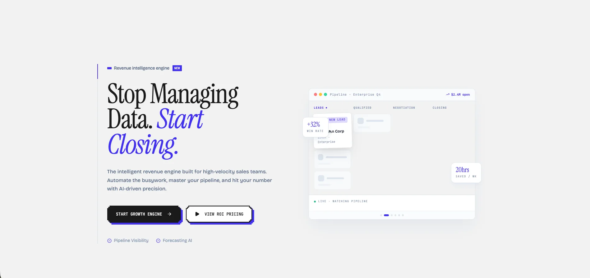 CRM: The Revenue Engine for High-Velocity Teams.