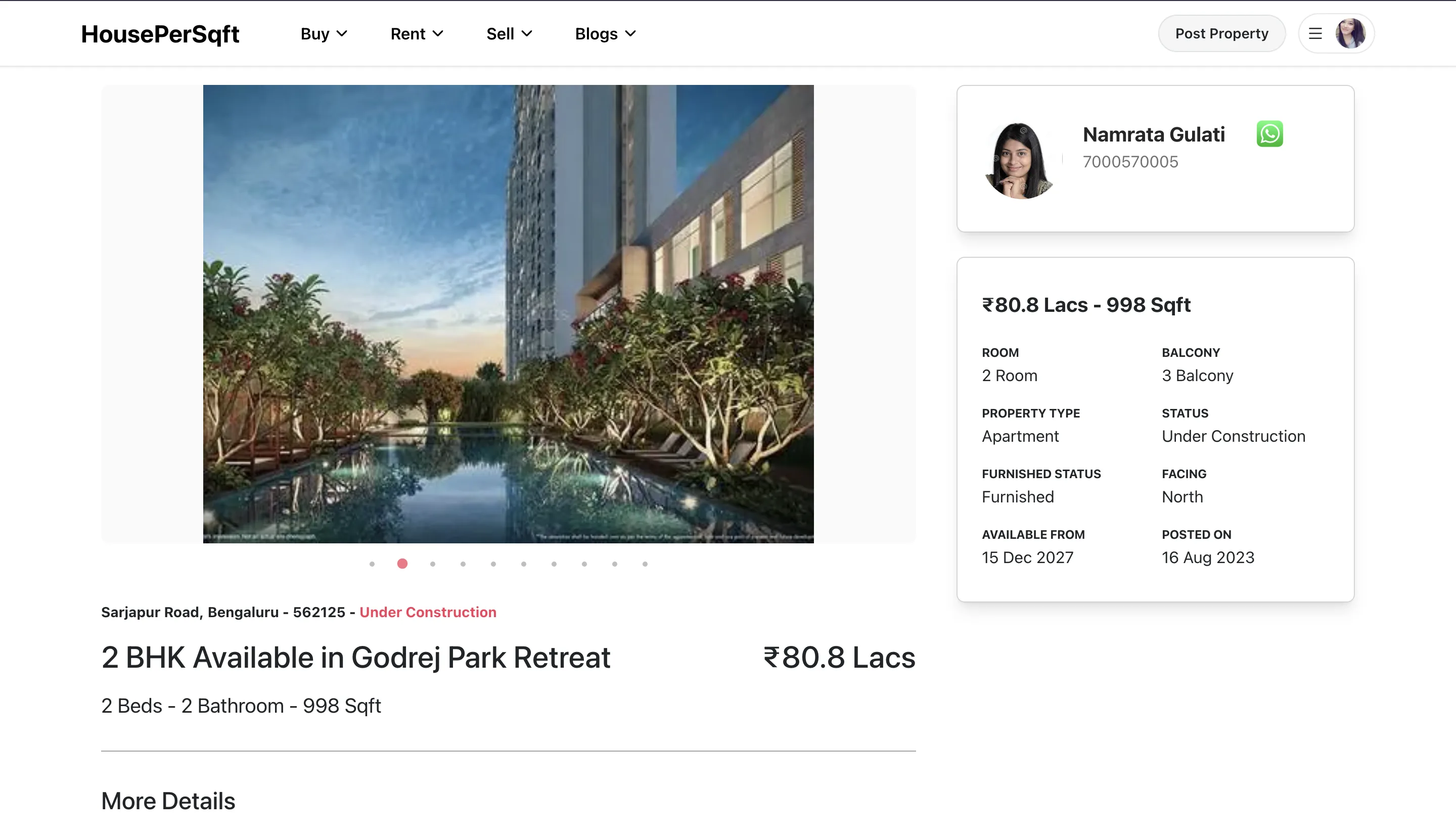 HousePerSqft: Real Estate, reimagined. — interface screenshot 2